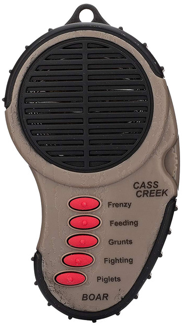 Cass Creek CC034 Ergo Electronic Boar Call, 5 Authentic Sounds, Brown Plastic, Includes Belt Clip & External Speaker Input Jack