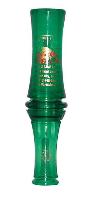 Haydel's Game Calls VR00 Variable Redleg Mallard Open Call - Double Reed Duck Call with Lanyard, Green Plastic
