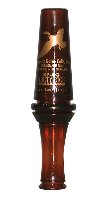 Haydel's Game Calls RF03 Dirty Rice Open Call - Cajun Squeal Double Reed Mallard Duck Call, Brown Plastic