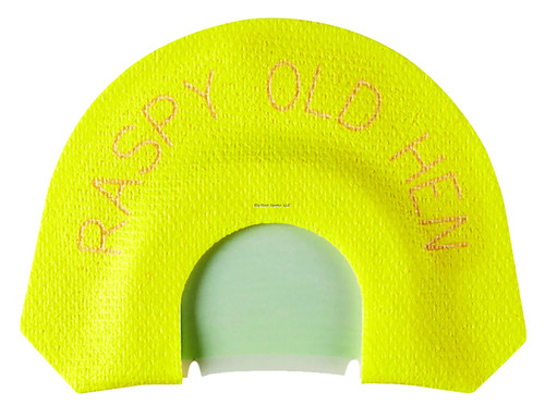 HS Strut 05903 Raspy Old Hen Double Reed Turkey Diaphragm Call Small Frame Yellow Infinity Latex