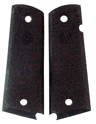 Hogue 45090 OverMolded Cobblestone Black Rubber Grip Panels with Palm Swells for 1911 Government