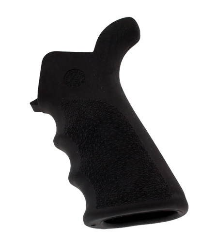 Hogue 15020 Black Rubber OverMolded Beavertail Cobblestone Grip with Finger Grooves for AR-15
