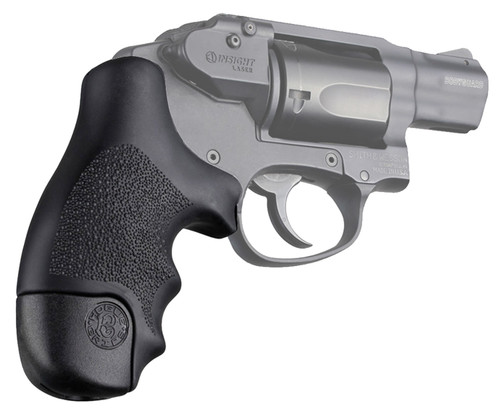 Hogue 60020 Black Rubber OverMolded Tamer Cobblestone Grip with Finger Grooves for S&W J Frame Centennial Bodyguard