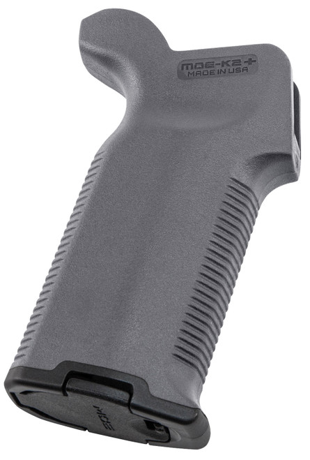 Magpul MAG532-GRY MOE-K2+ Gray Polymer Pistol Grip with Rubber Overmolding for AR-15/AR-10