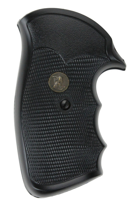 Pachmayr 03266 Gripper Grip Checkered Black Rubber with Finger Grooves for S&W K/L Frame Round Butt