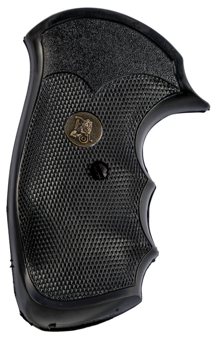 Pachmayr 03249 Gripper Grip Checkered Black Rubber with Finger Grooves for S&W J Frame Round Butt