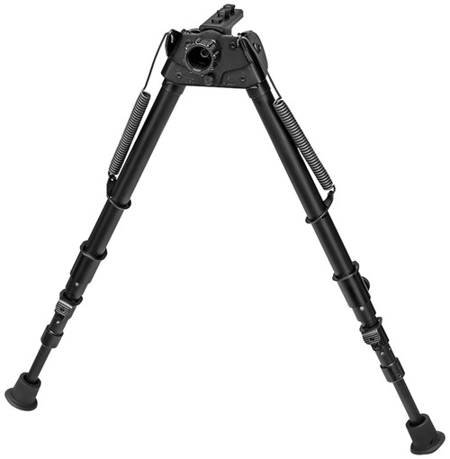 Harris Bipods S-25CM-LOK Swivel 25C M-LOK Bipod, 13.5-27", Black Steel/Aluminum, Rubber Feet