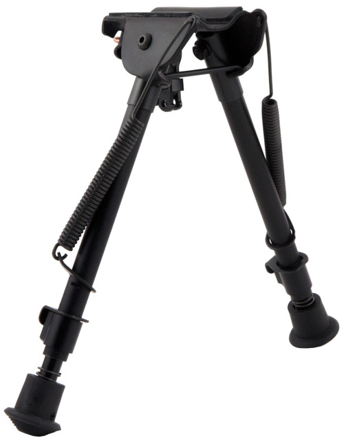 Harris LM1A2 Non-Swivel Bipod 9-13" Black Steel/Aluminum Notched Legs with Rubber Feet