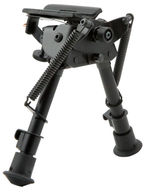 Harris BRM1A2 Non-Swivel Bipod 6-9" Black Steel/Aluminum Notched Legs with Rubber Feet