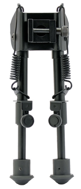 SME SMEBPSPR Shooting Bipod, Black Anodized Aluminum, 6-9" Adjustable, Spring-Loaded Legs