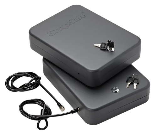 SnapSafe 75221 2XL Keyed Alike Lock Box Key Entry Black Steel 11.50" x 8.50" x 2.50" 2 Pack