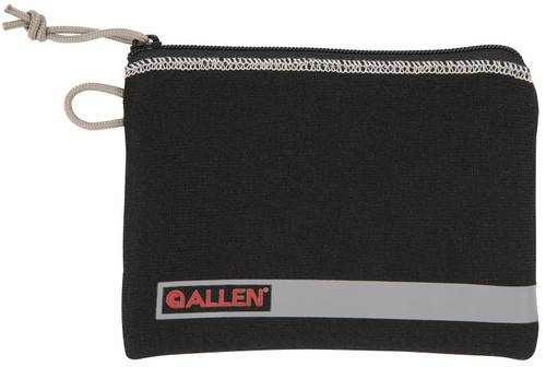 Allen 3626 Black Compact Pistol Pouch Polyester with Lockable Zippers & Fleece Lining 5"x7" Interior