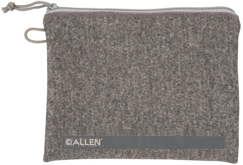 Allen 3627 Gray Full-Size Pistol Pouch Polyester with Lockable Zippers & Fleece Lining 7"x9" Interior