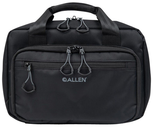 Allen 3639 Double Pistol Bag Black Ballistic Nylon Holds 2 Handguns & 7 Magazines with Lockable Zippers