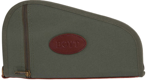 Boyt Harness Heart-Shaped Pistol Case OD Green Waxed Canvas with Pockets