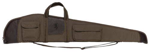 Browning 1415048448 Laredo 48" Olive/Brown Canvas Leather Rifle Case Closed-Cell Foam Water Resistant