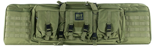 Bulldog BDT4043G Tactical Single Rifle Case 43" Green Nylon with Lockable Zippers and Padded Backstraps