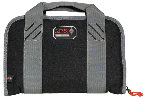 GPS Bags 1107PCCB Compact Double Black Pistol Case with Visual ID Storage, Holds 1-2 Handguns