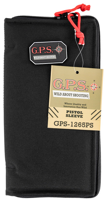 GPS Bags 1265PS Pistol Sleeve Large Black Nylon with Lockable Zippers and Padded Protection, Holds 1 Handgun