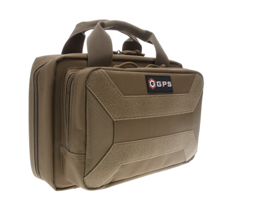 GPS Bags PC15FDE Pistol Case Flat Dark Earth 600D Polyester with Mag Slots & Lockable Zippers Holds 1 Handgun