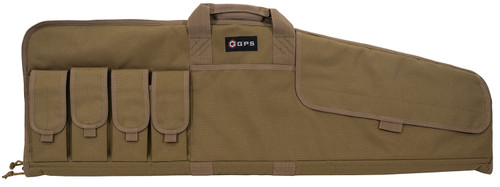 GPS Bags SRC42FDE Single Rifle Case Flat Dark Earth 600D Polyester with Mag Pouch & Fleece-Lining