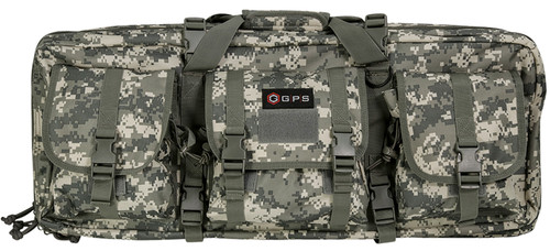 GPS Bags DRC28ACU Double Rifle Case A-TACS AU Camo 600D Polyester with MOLLE Webbing and Lockable Zippers