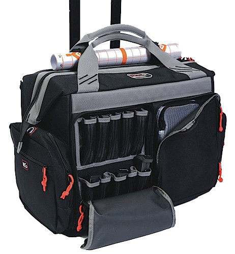 GPS Bags 2215RB Rolling Range Bag Black Canvas Holds 4 Handguns with Telescoping Handle