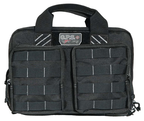 GPS Bags T1311PCB Tactical Quad +2 Black 1000D Polyester Pistol Case Holds 6 Handguns with YKK Lockable Zippers