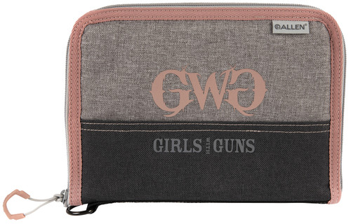 Girls With Guns 9072 Roses Are Gold Handgun Case Gray with Rose Gold Accents Holds Full-Size Pistol