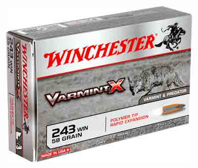 Winchester X243P Varmint X Polymer Tip Rapid Expansion  58 Grain .243 Winchester
