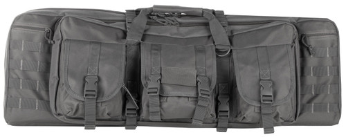 NcStar CVDC2946U36 VISM Double Carbine Case 36" Urban Gray PVC with Foam Padding, Lockable Zippers & MOLLE