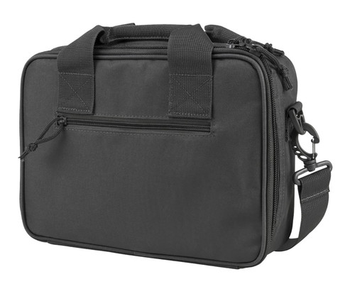 NcStar VISM Double Pistol Range Bag with Mag Pouches Lockable Zippers Urban Gray