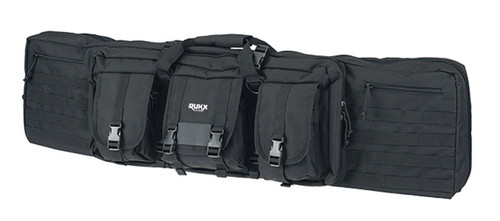 Rukx Gear ATICT36DGB 36" Tactical Double Gun Case Black 600D Polyester Non-Rust Zippers
