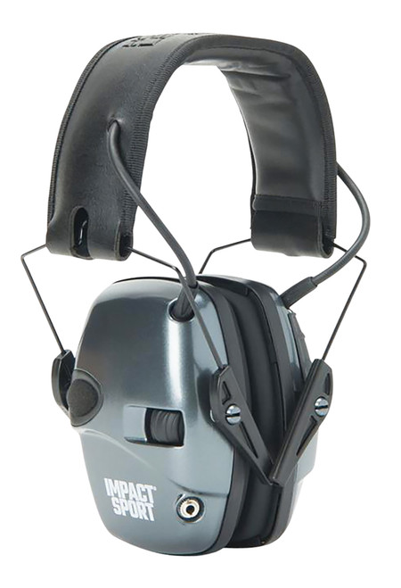 Howard Leight Impact Sport Electronic Shooting Earmuff 22 dB Over the Head Gray/Black Youth/Adult Small