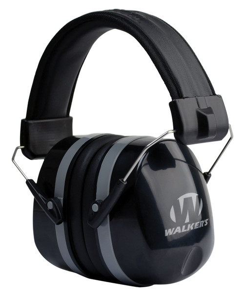 Walker's Premium Folding Passive Earmuff 32 dB Over-the-Head Black Polymer