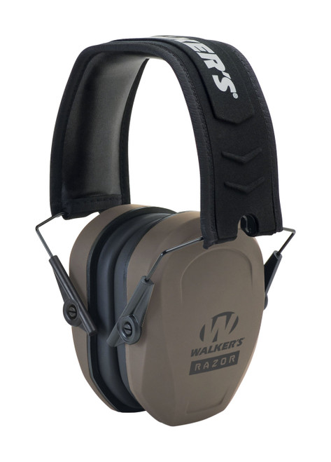 Walker's Razor Slim Passive Earmuff 27 dB Over-the-Head Flat Dark Earth/Black