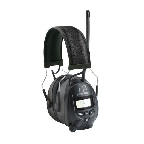 Walker's AM/FM Digital Earmuff with Hearing Protection 25 dB Over-the-Head Black
