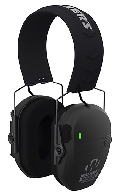 Walker's GWPRSEMRC Razor Rechargeable Electronic Hearing Muff 21 dB Over the Head Black Polymer