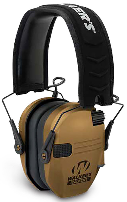 Walker's GWPRSEMBB Razor Slim Electronic Hearing Muff 23 dB Over the Head Battle Brown/Black Polymer