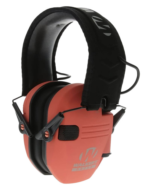 Walker's GWPRSEMCOR Razor Slim Electronic Hearing Muff 23 dB Over the Head Coral/Black Polymer