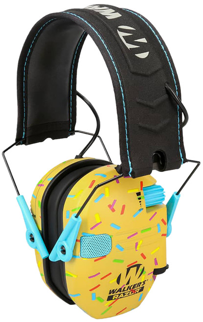 Walker's GWPRSEMSPRNKB Razor Slim Electronic Ear Muff 23 dB Over the Head Sprinkles