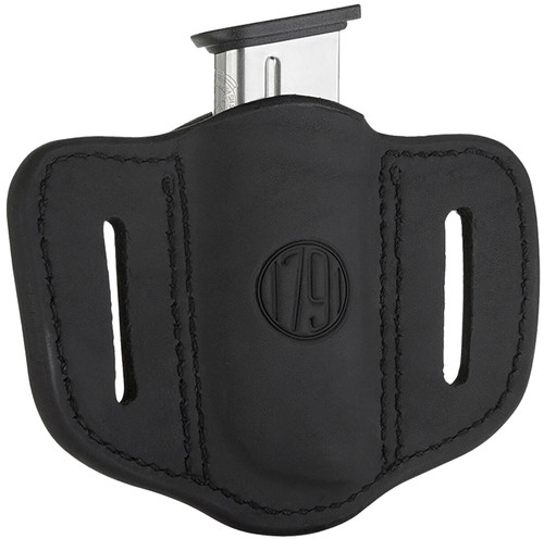1791 Gunleather MAG1.1 Single Mag Holster Stealth Black Leather Belt Slide Single Stack Ambidextrous
