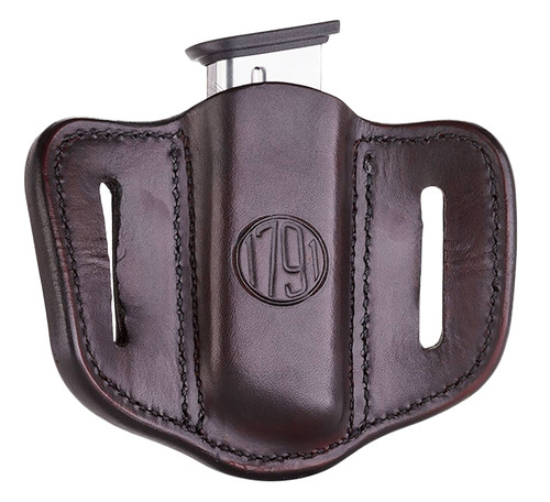 1791 Gunleather MAG1.1 Single Stack Mag Holster Signature Brown Leather Belt Slide Ambidextrous
