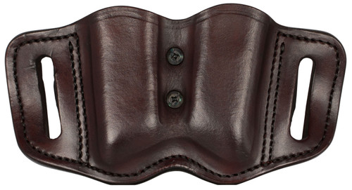 1791 Gunleather MAG-F Double Mag Holster Signature Brown Leather Belt Slide Double Stack Ambidextrous