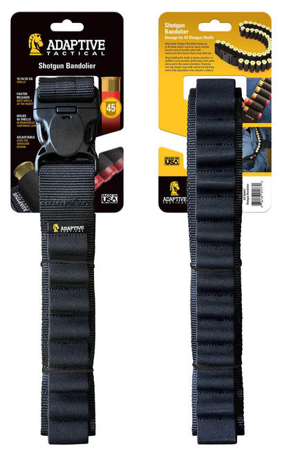 Adaptive Tactical AT06401 Shotgun Bandolier 45rd Black Nylon Adjustable