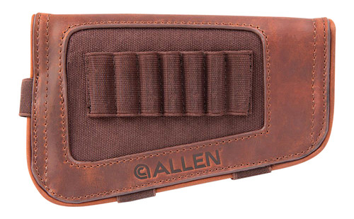 Allen 8517 New Castle Full Grain Leather Rifle Buttstock Cartridge Carrier Brown 7rd