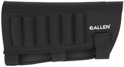 Allen 18427 Mesa Buttstock Rifle Shell Holder, 6rd, .223-300 Win Mag, Black Neoprene, Velcro Mount