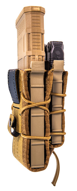High Speed Gear TACO Double Decker Rifle Pistol Mag Pouch Coyote Brown Nylon Belt 2.25" Wide