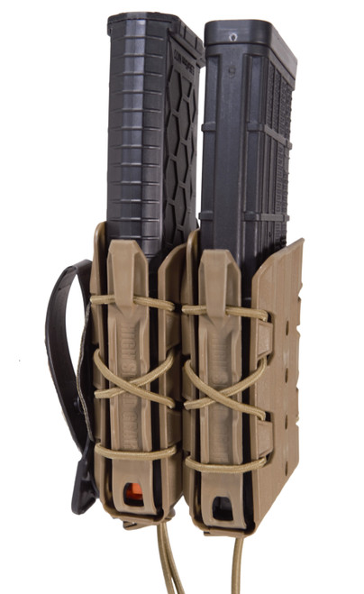 High Speed Gear X2R TACO V2 Double Rifle Mag Pouch Coyote Brown Polymer Belt Clip MOLLE