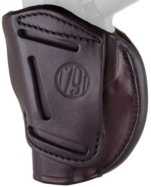 1791 Gunleather 4-Way IWB/OWB Size 01 Signature Brown Leather Belt Clip Holster - Fits 3-4" Barrel 1911, Right Hand